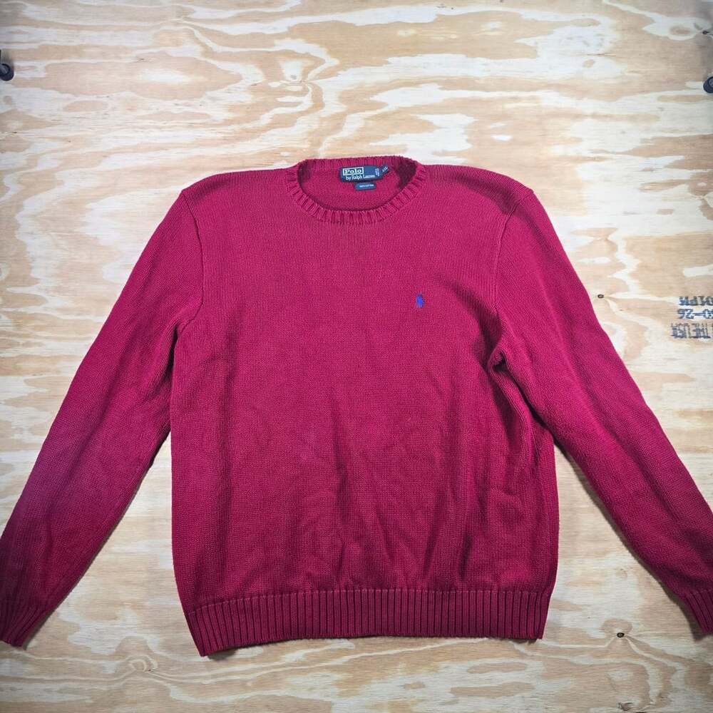Polo By Ralph Lauren Red 100% Cotton Crewneck Sweater Size XXL